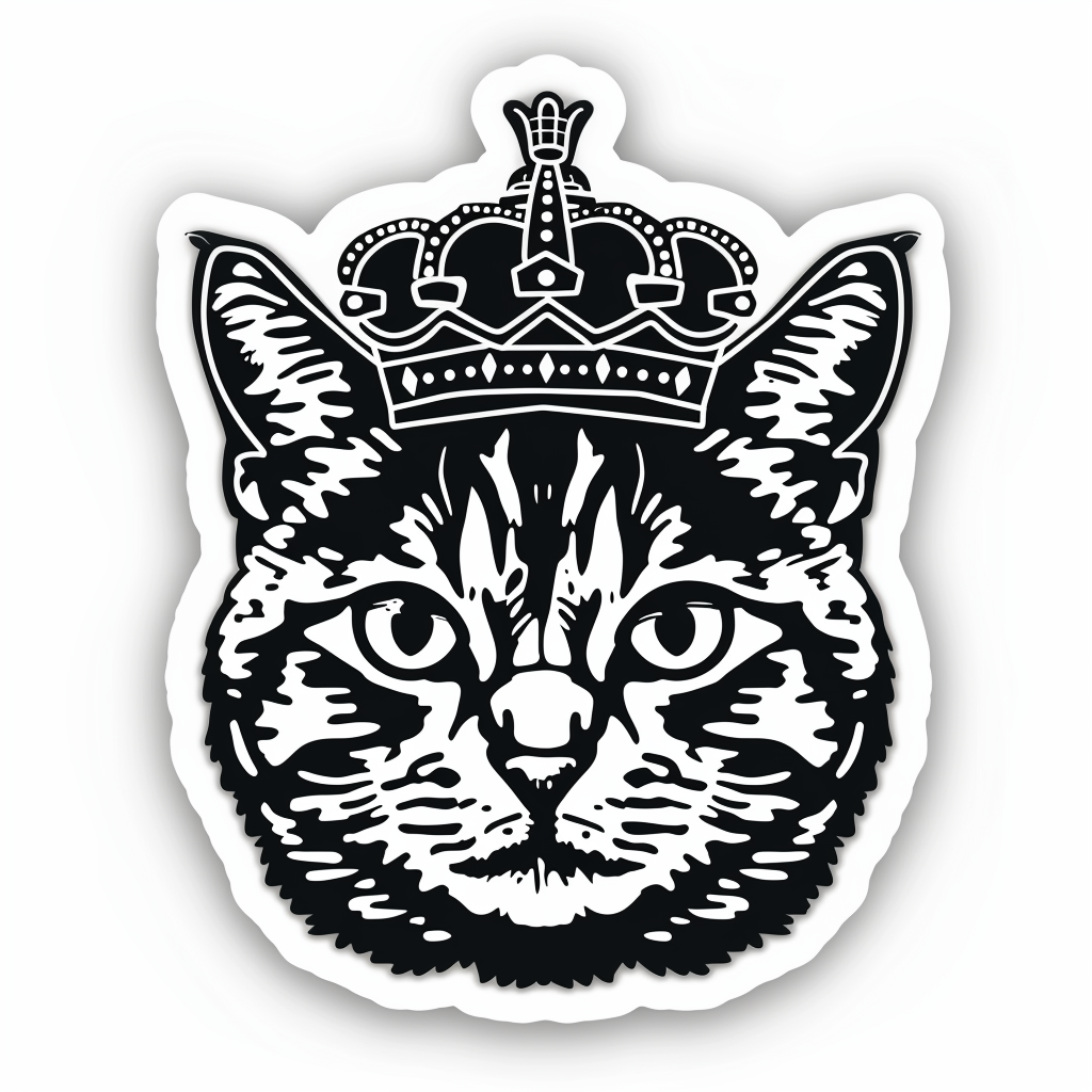 American Shorthair Cat majestic Expressive surreal Vinyl Decal Sticker for Car, Laptop, Tumbler and more # F019855-4" x 4"