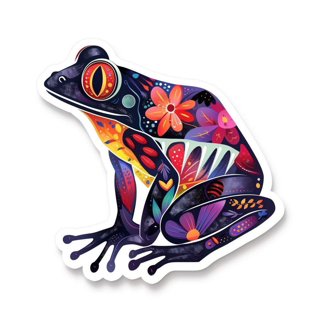Sticker of a Frog majestic Expressive surreal Vinyl Decal Sticker for Car, Laptop, Tumbler and more # F015840