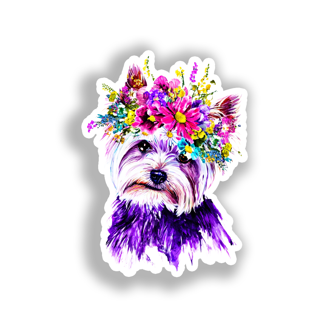 Yorkshire Terrier Dog Vinyl Decal Sticker for Car, Laptop, Tumbler and more # A017103-4" x 4"