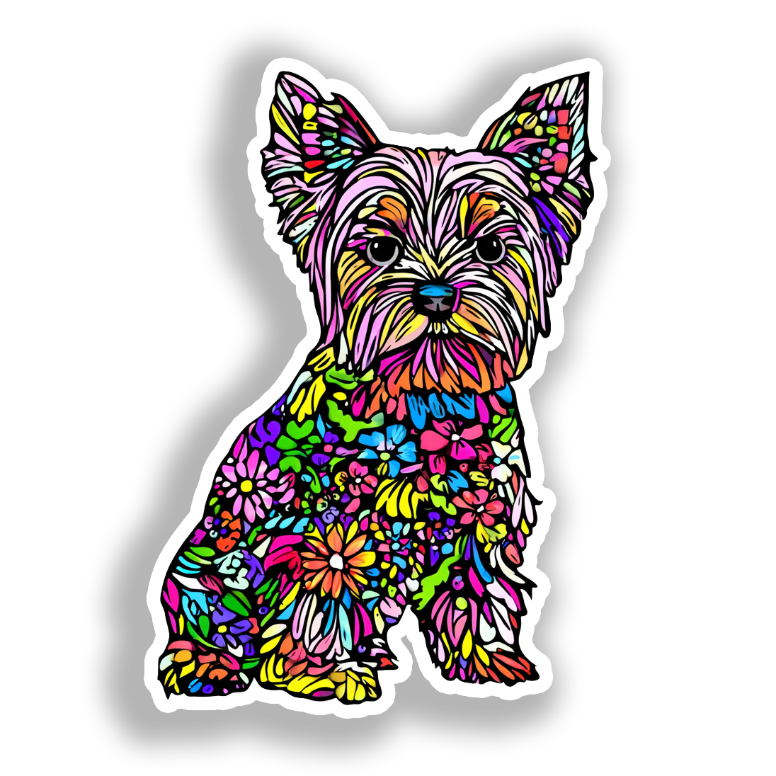 Yorkshire Terrier Dog Vinyl Decal Sticker for Car, Laptop, Tumbler and more # A017175-4" x 4"