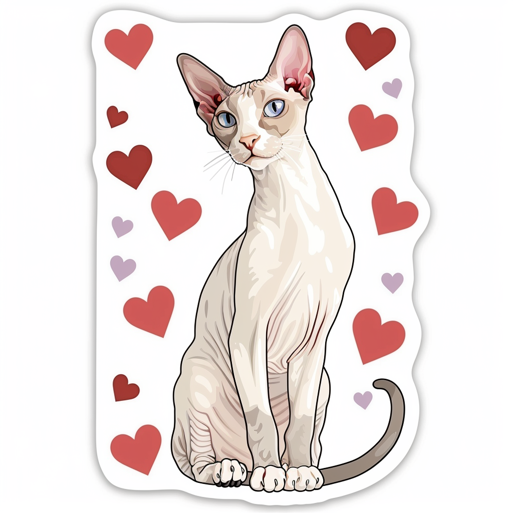 Adorable Cornish Rex Cat Expressive surreal Vinyl Decal Sticker for Car, Laptop, Tumbler and more # F021557-4" x 4"
