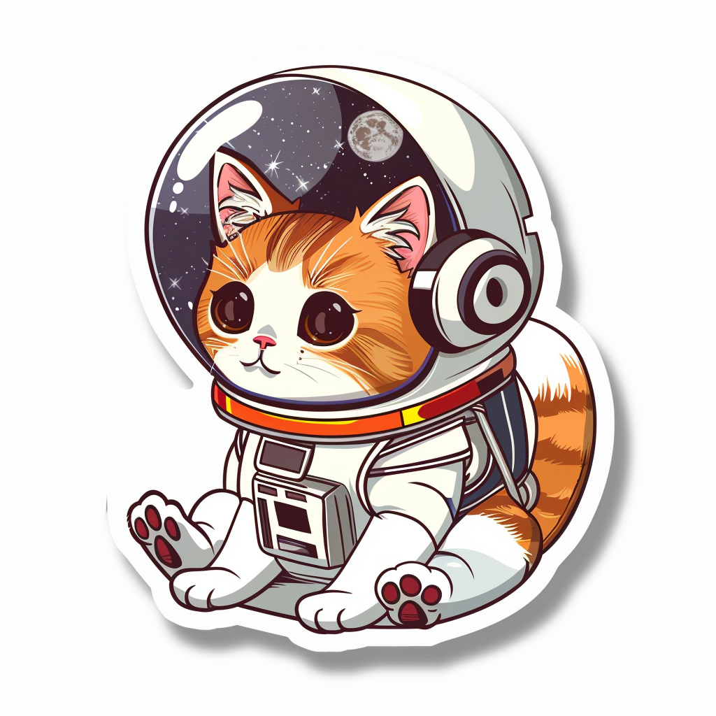 Cute and Adorable American Shorthair Expressive surreal Vinyl Decal Sticker for Car, Laptop, Tumbler and more # F018783