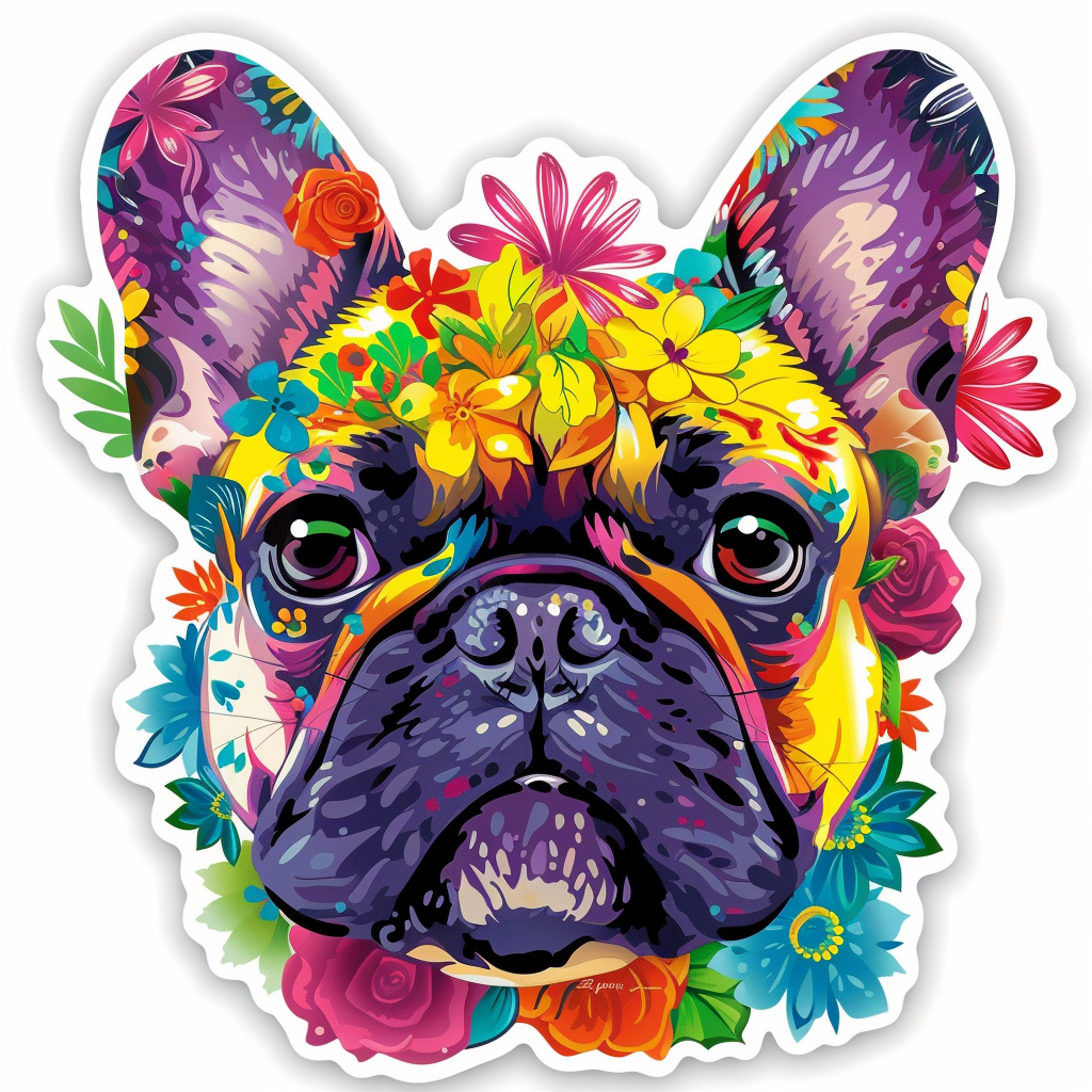 Bulldog Dog majestic Expressive surreal Vinyl Decal Sticker for Car, Laptop, Tumbler and more # F017680