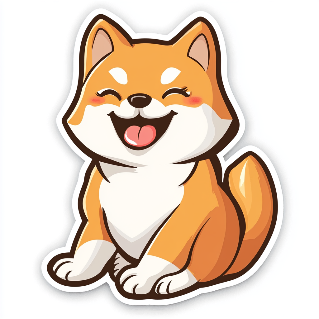 Shiba Inu sticker cartoon style Expressive surreal Vinyl Decal Sticker for Car, Laptop, Tumbler and more # F025847