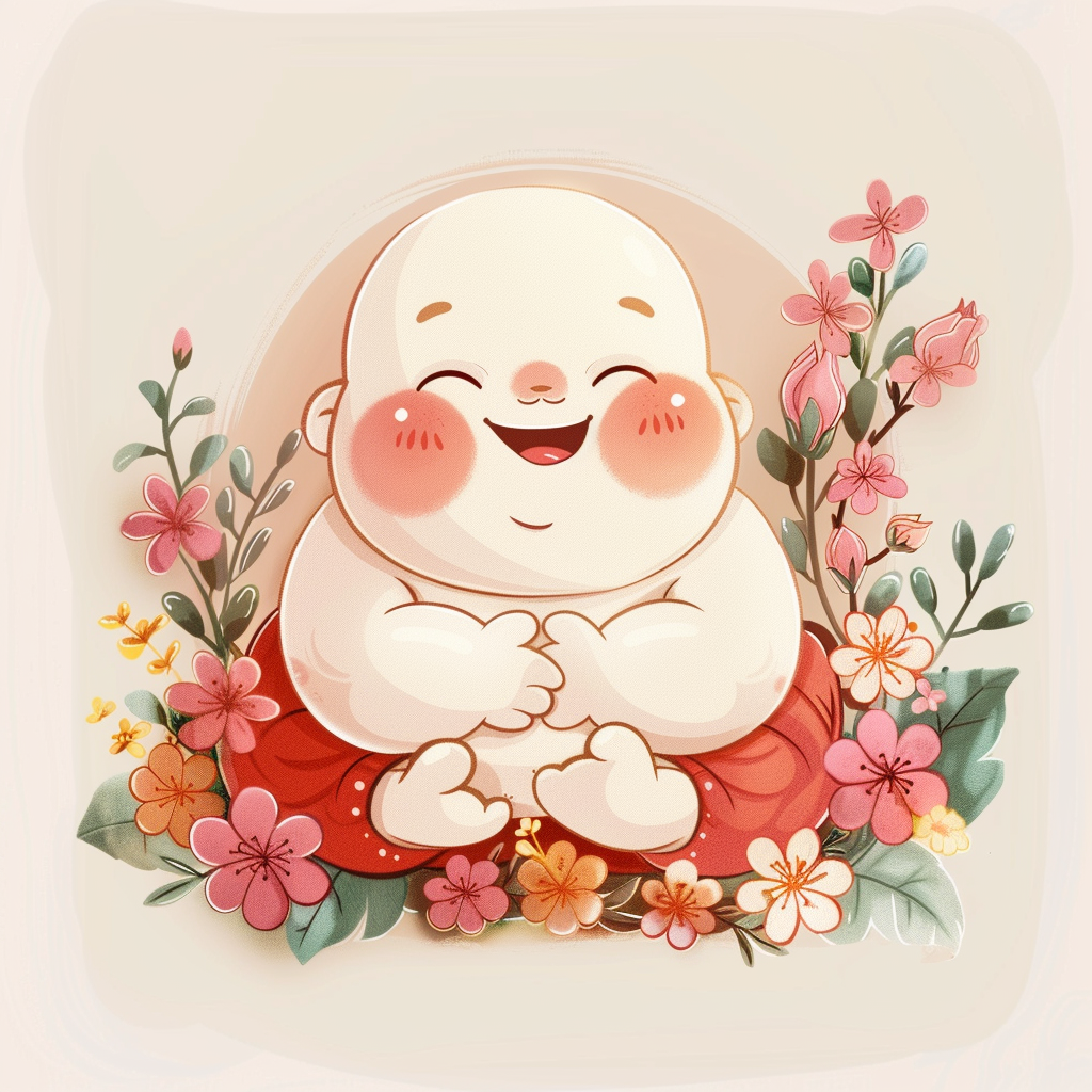 Sticker of an Adorable Buddha Expressive surreal Vinyl Decal Sticker for Car, Laptop, Tumbler and more # F017165