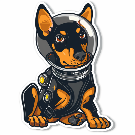 Cute and Adorable Doberman Pinscher Expressive surreal Vinyl Decal Sticker for Car, Laptop, Tumbler and more # F019638-4" x 4"