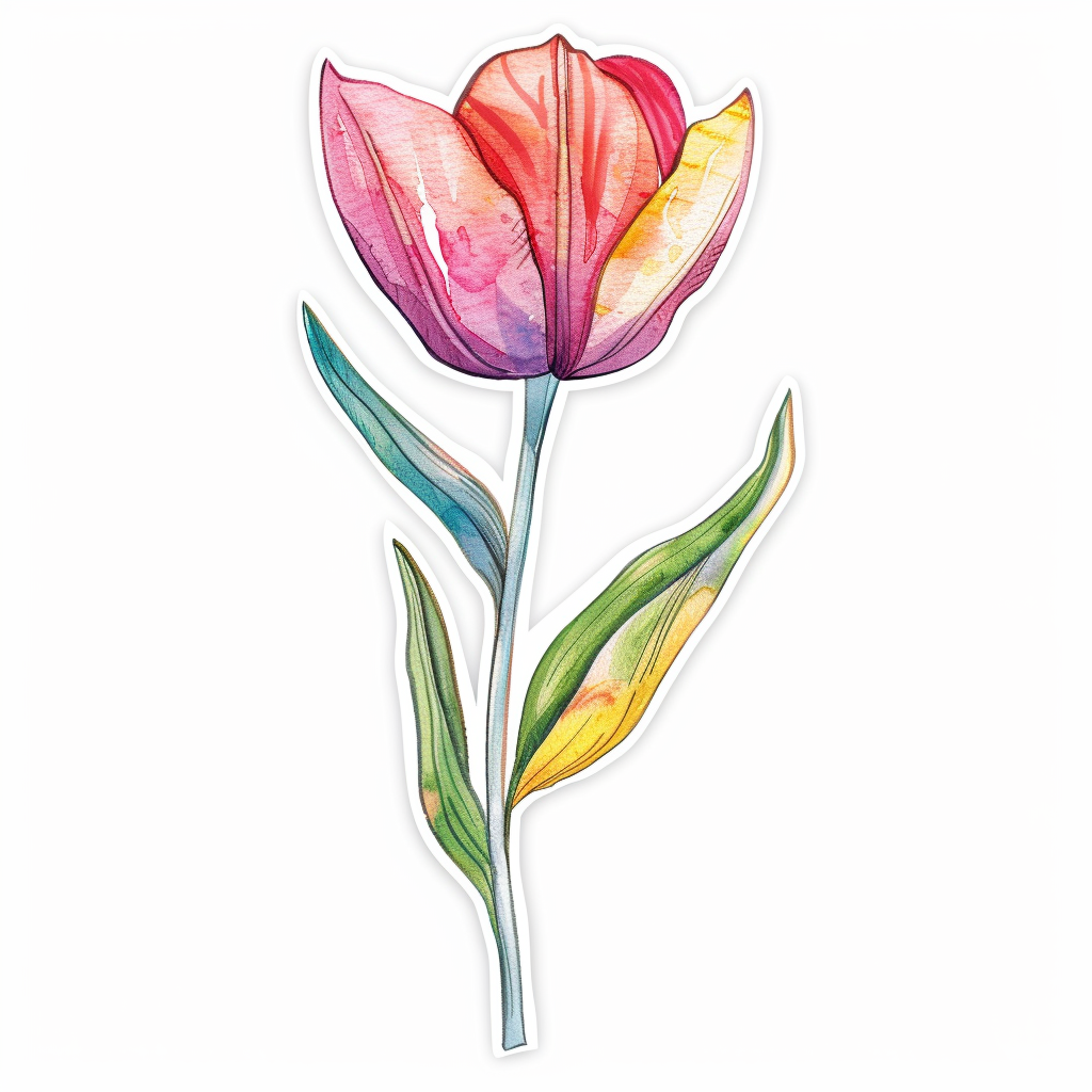 Sticker of a Tulip flower Vinyl Decal Sticker for Car, Laptop, Tumbler and more # F023416