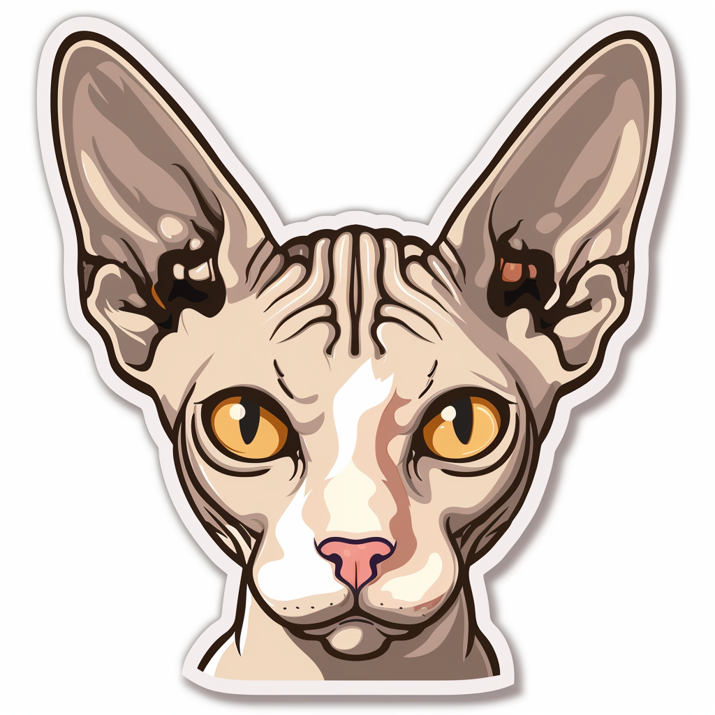 Sphynx Cat Vinyl Decal Sticker for Car, Laptop, Tumbler and more # F010031