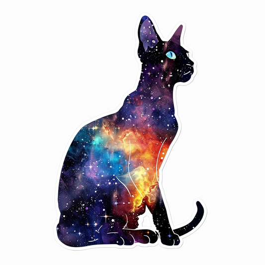 Abyssinian Cat astronaut majestic Expressive surreal Vinyl Decal Sticker for Car, Laptop, Tumbler and more # F021677-4" x 4"