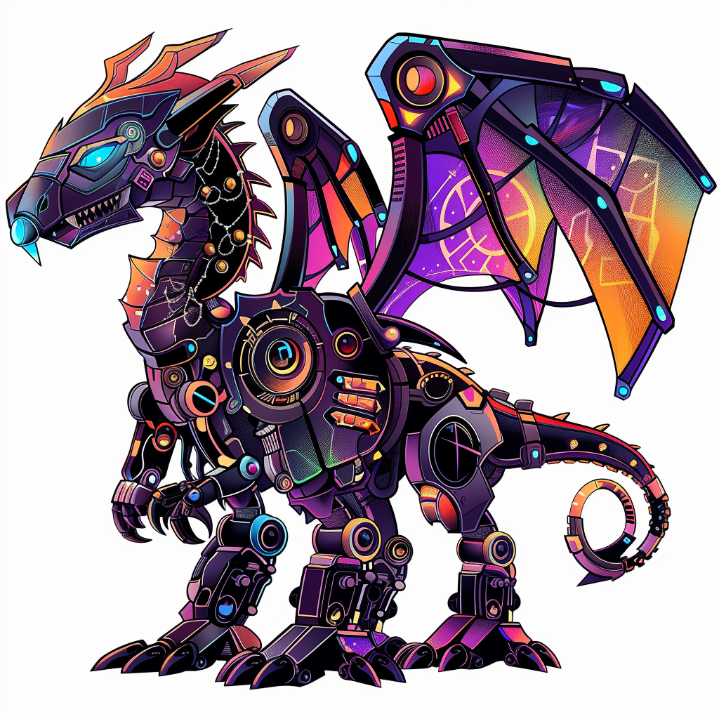 Dragon cyber punk majestic Expressive surreal Vinyl Decal Sticker for Car, Laptop, Tumbler and more # F019099