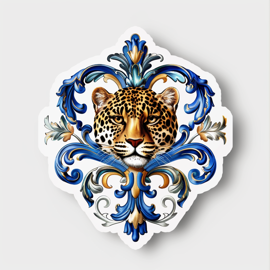 Leopard majestic Expressive surreal Vinyl Decal Sticker for Car, Laptop, Tumbler and more # F022568