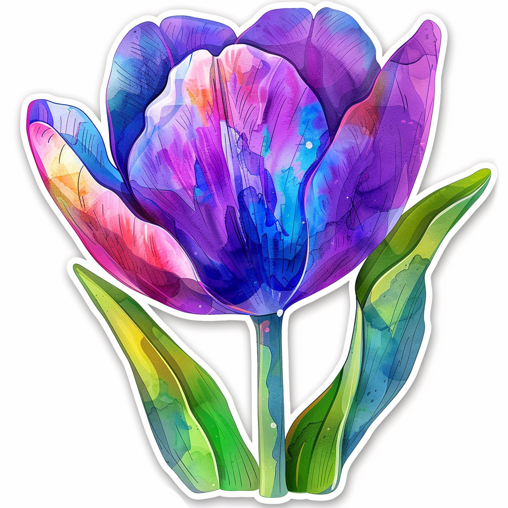 Sticker of a Tulip flower Vinyl Decal Sticker for Car, Laptop, Tumbler and more # F023440