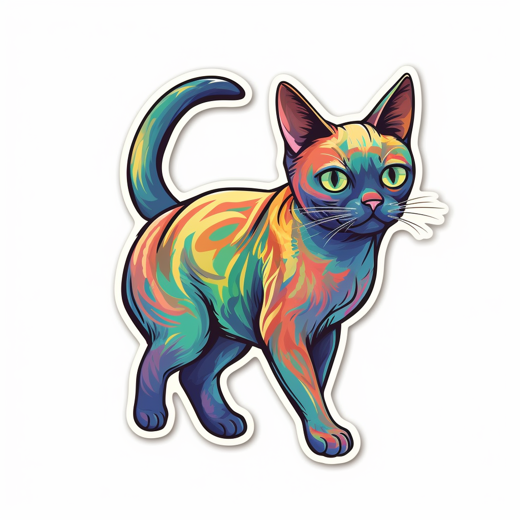Burmese Cat Vinyl Decal Sticker for Car, Laptop, Tumbler and more # F010759