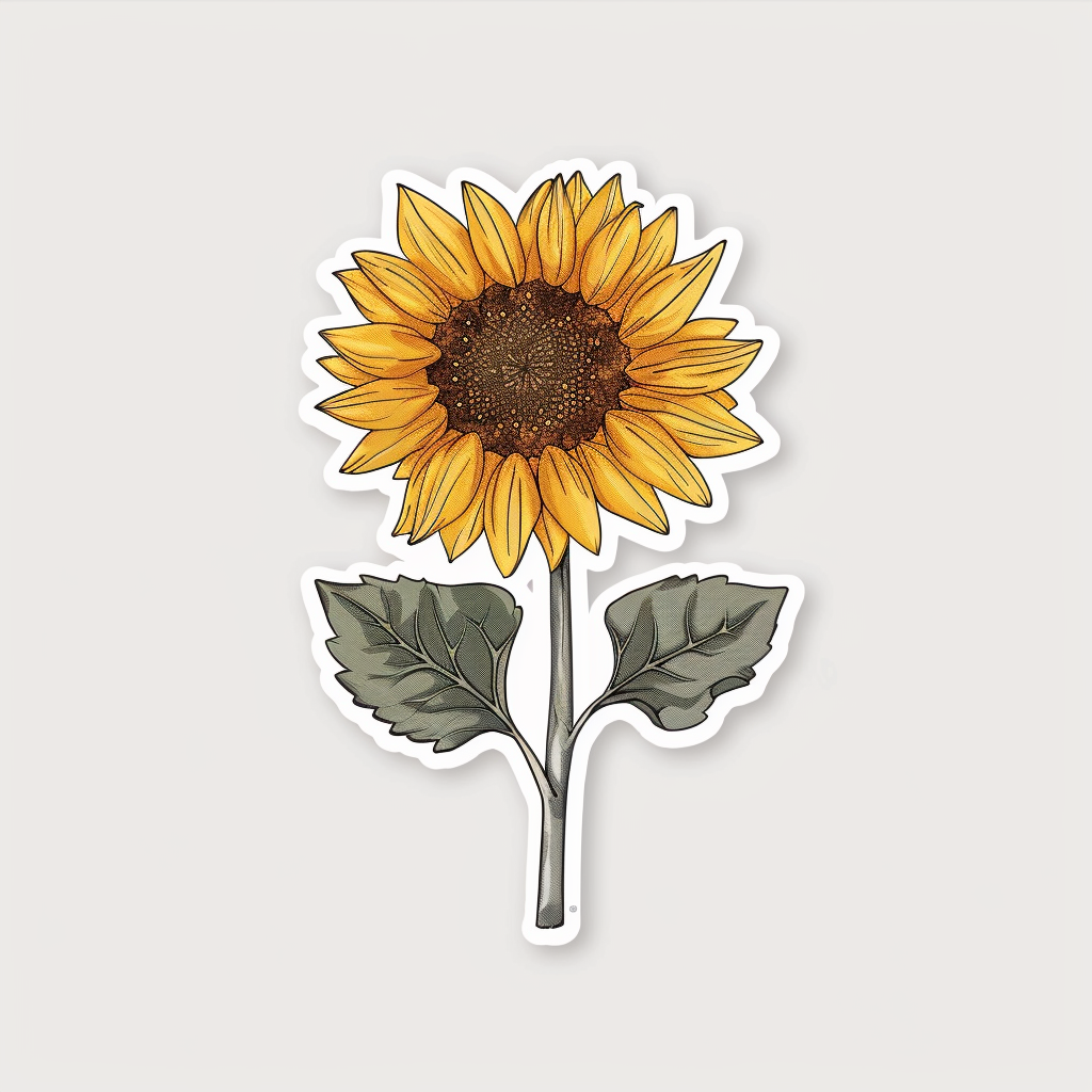 Sticker of a Sunflower  Vinyl Decal Sticker for Car, Laptop, Tumbler and more # F023387