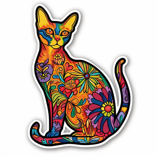 Abyssinian Cat astronaut majestic Expressive surreal Vinyl Decal Sticker for Car, Laptop, Tumbler and more # F021057-4" x 4"