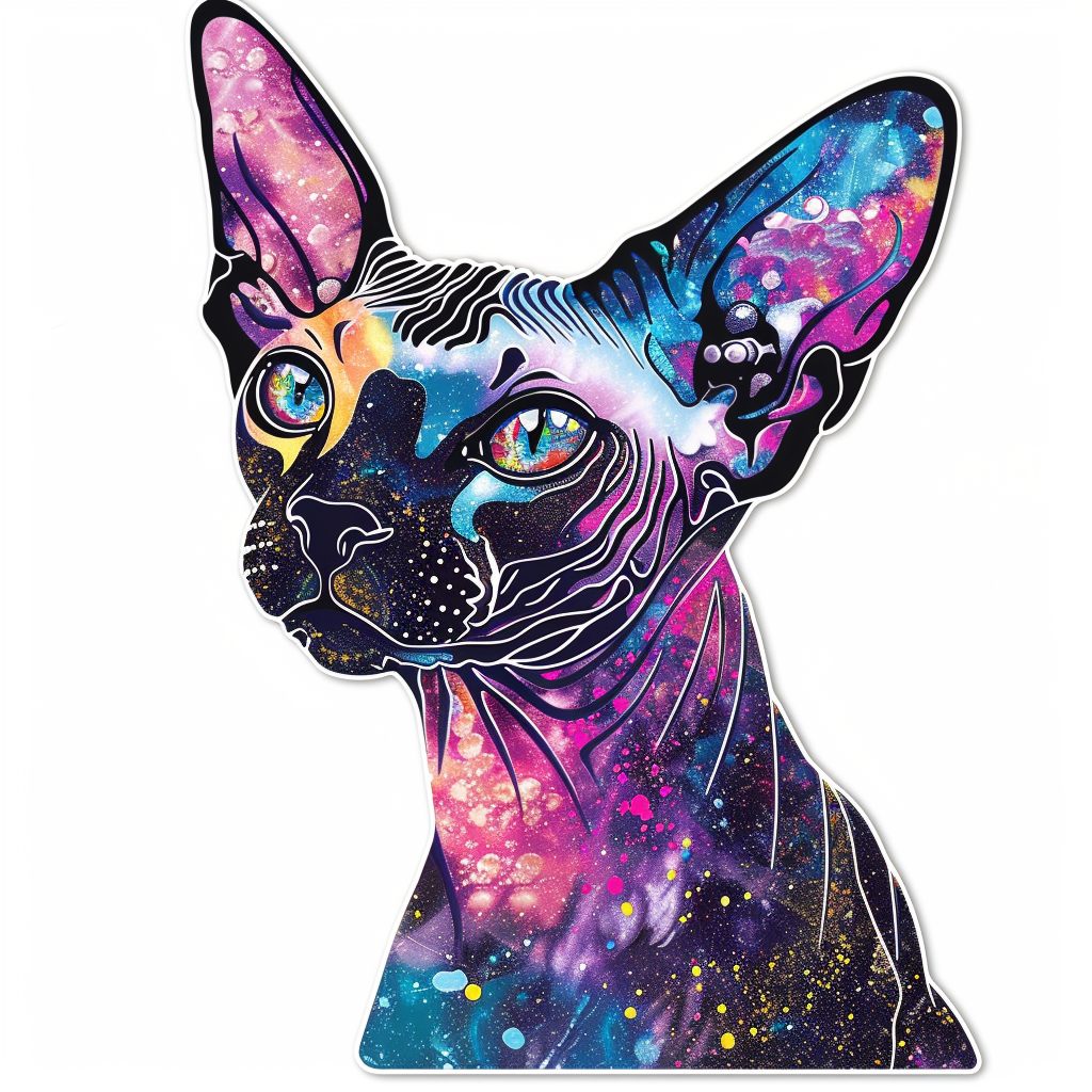Sphynx Cat Vinyl Decal Sticker for Car, Laptop, Tumbler and more # F010100
