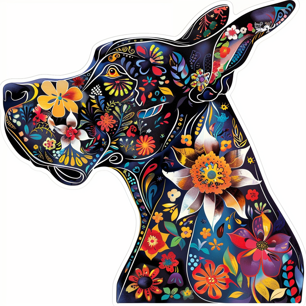 Adorable Great Dane Dog Expressive surreal Vinyl Decal Sticker for Car, Laptop, Tumbler and more # F017856