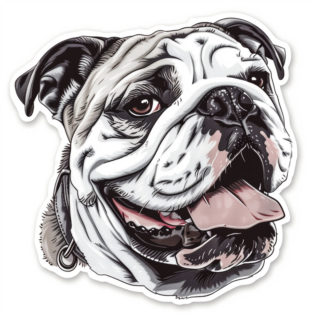 Sticker of a Bulldog Dog majestic Expressive surreal Vinyl Decal Sticker for Car, Laptop, Tumbler and more # F017282