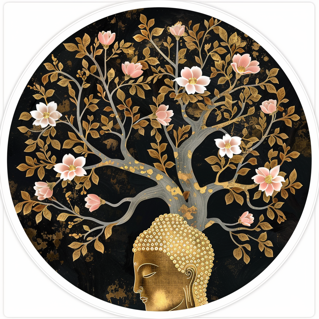 Buddha majestic Expressive surreal Vinyl Decal Sticker for Car, Laptop, Tumbler and more # F017054