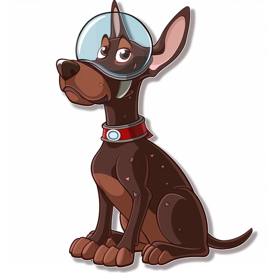 Cute and Adorable Doberman Pinscher Expressive surreal Vinyl Decal Sticker for Car, Laptop, Tumbler and more # F019692-4" x 4"