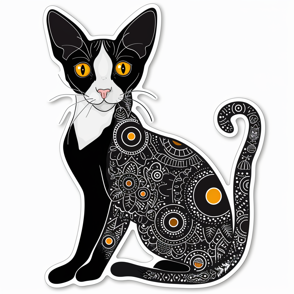 Adorable Cornish Rex Cat Expressive surreal Vinyl Decal Sticker for Car, Laptop, Tumbler and more # F021394-4" x 4"