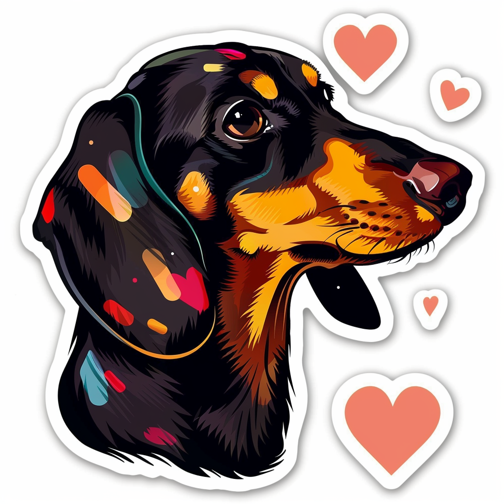 Dachshund Dog Heartcore Vinyl Decal Sticker for Car, Laptop, Tumbler and more # F012715