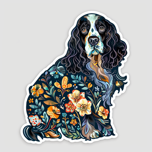 Cocker Spaniel Dog majestic Expressive surreal Vinyl Decal Sticker for Car, Laptop, Tumbler and more # F019742-4" x 4"