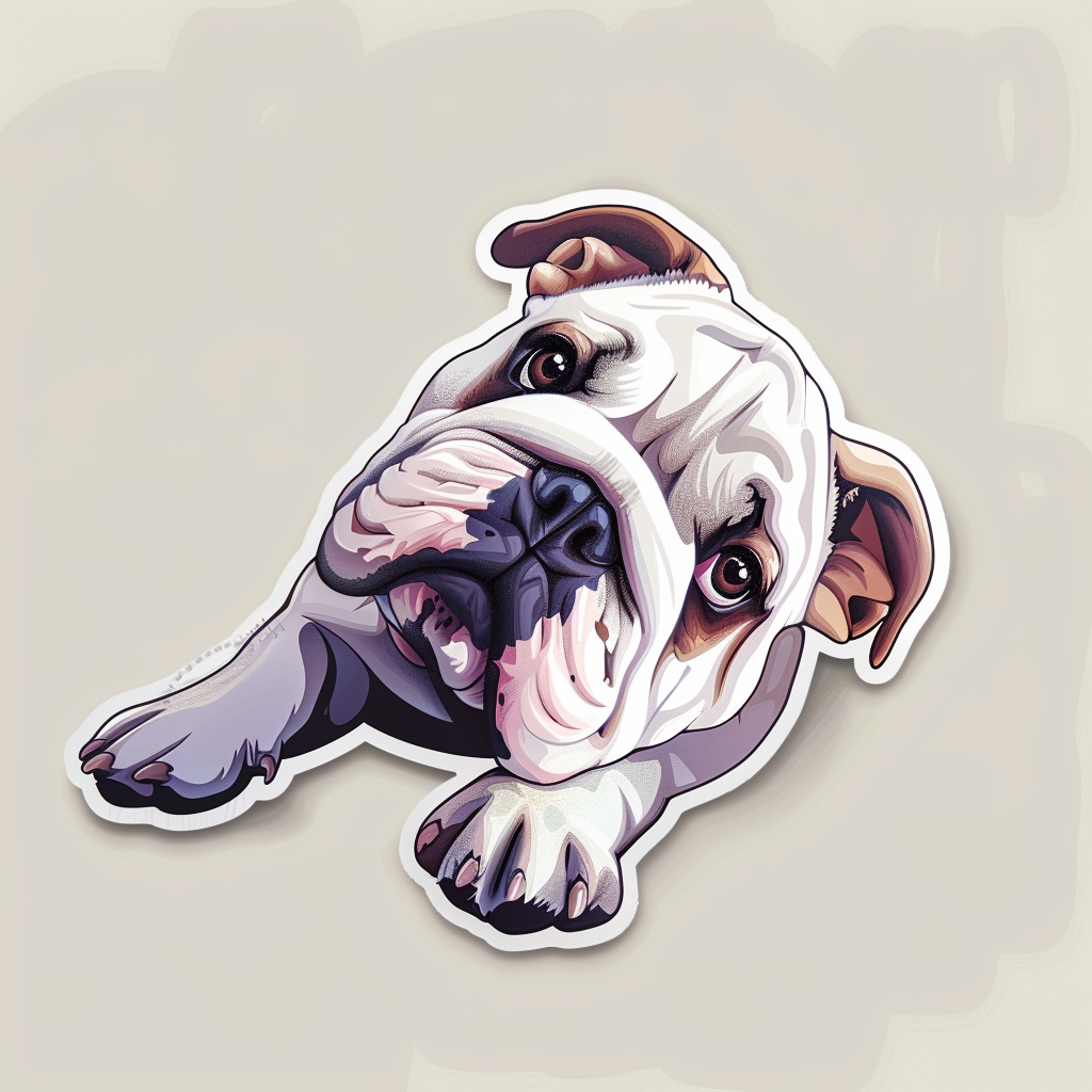 Bulldog Dog majestic Expressive surreal Vinyl Decal Sticker for Car, Laptop, Tumbler and more # F017564