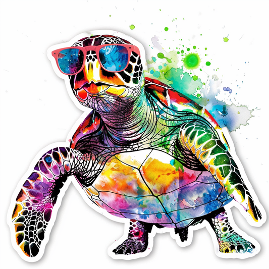 turtle majestic Expressive surreal Vinyl Decal Sticker for Car, Laptop, Tumbler and more # F021956-4" x 4"
