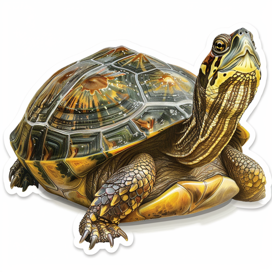 turtle majestic Expressive surreal Vinyl Decal Sticker for Car, Laptop, Tumbler and more # F021949-4" x 4"
