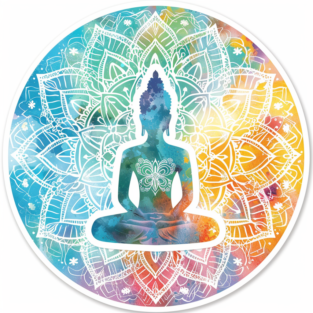 Sticker of a Buddha majestic Expressive surreal Vinyl Decal Sticker for Car, Laptop, Tumbler and more # F016831