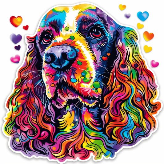 Cocker Spaniel Dog majestic Expressive surreal Vinyl Decal Sticker for Car, Laptop, Tumbler and more # F019702-4" x 4"
