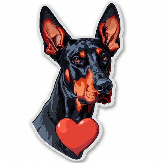 Doberman Pinscher Dog majestic Expressive surreal Vinyl Decal Sticker for Car, Laptop, Tumbler and more # F019522-4" x 4"