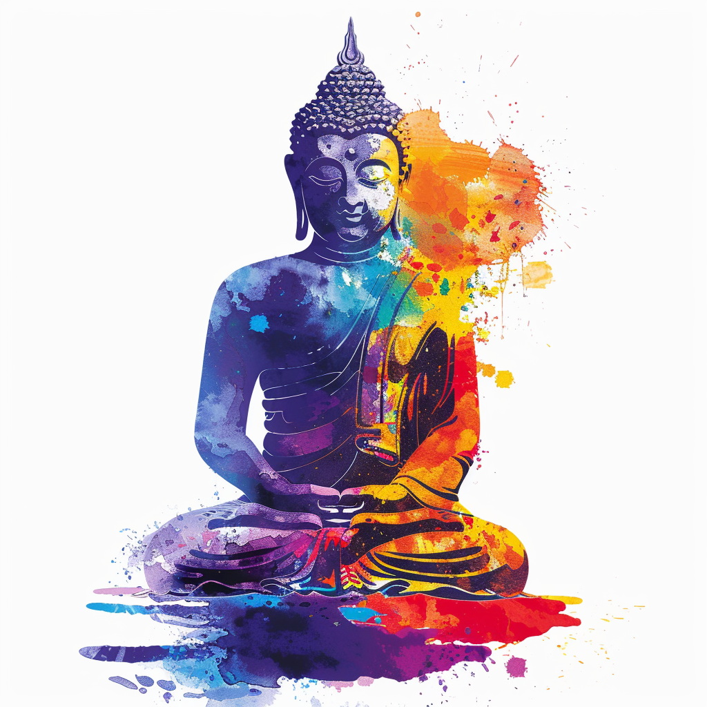 Sticker of a Buddha majestic Expressive surreal Vinyl Decal Sticker for Car, Laptop, Tumbler and more # F016886