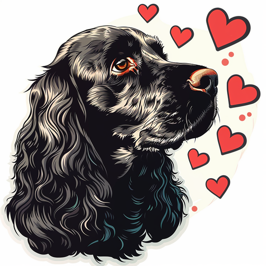 Cocker Spaniel Dog majestic Expressive surreal Vinyl Decal Sticker for Car, Laptop, Tumbler and more # F019738-4" x 4"
