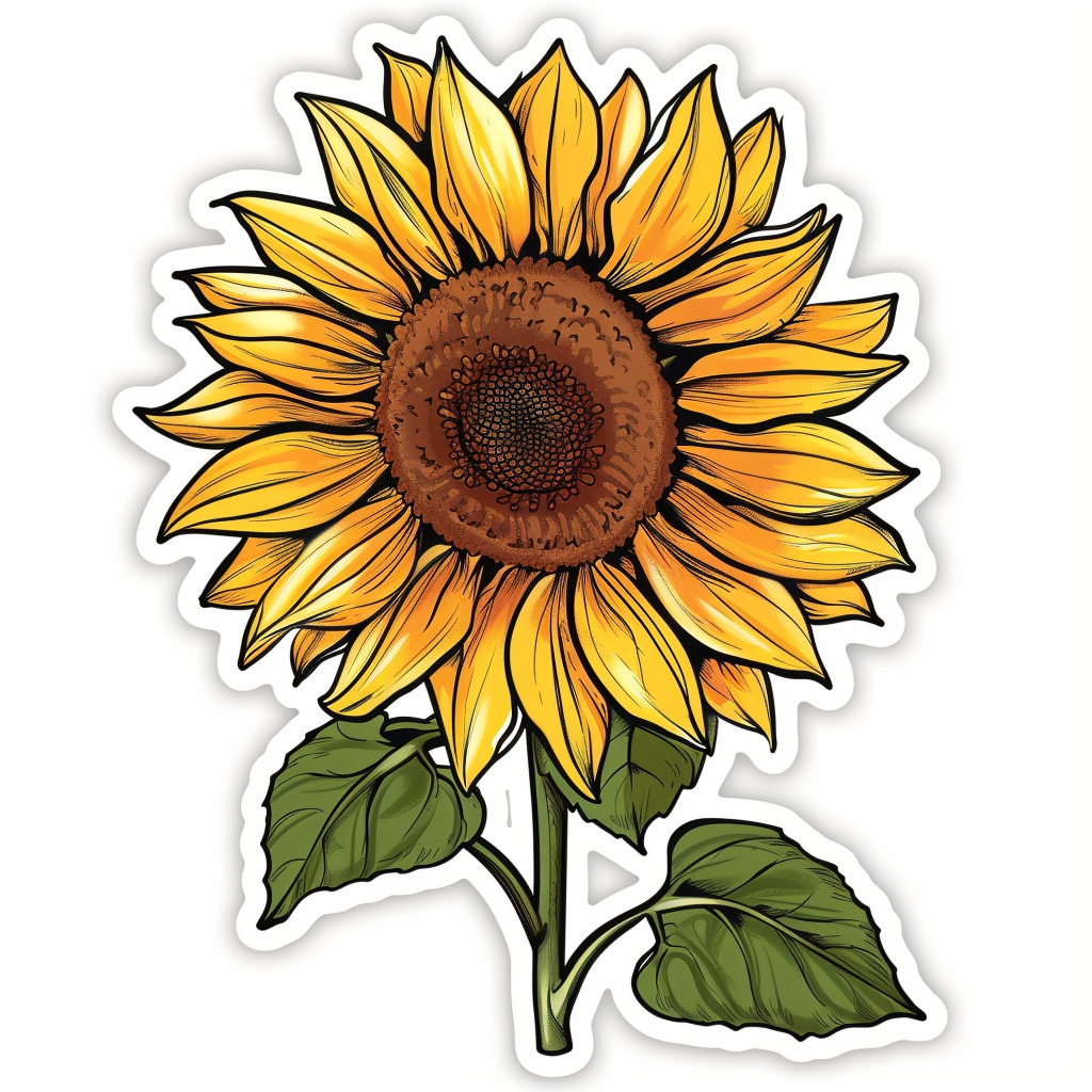 Sunflower flower majestic Expressive surreal Vinyl Decal Sticker for Car, Laptop, Tumbler and more # F022987