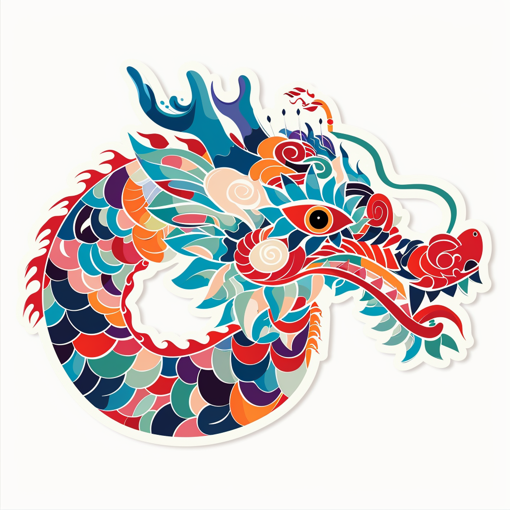 Dragon majestic Expressive surreal Vinyl Decal Sticker for Car, Laptop, Tumbler and more # F018983