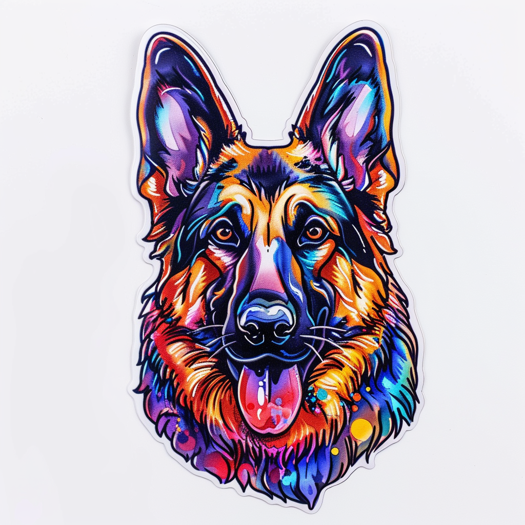 German Shepherd Dog cartoon Vinyl Decal Sticker for Car, Laptop, Tumbler and more # F011530