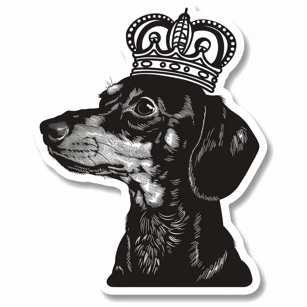 Dachshund Dog crowned Vinyl Decal Sticker for Car, Laptop, Tumbler and more # F013196