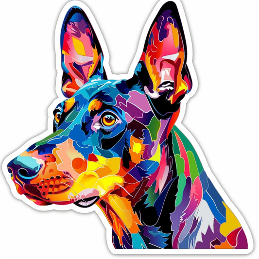 Cute and Adorable Doberman Pinscher Expressive surreal Vinyl Decal Sticker for Car, Laptop, Tumbler and more # F019441-4" x 4"