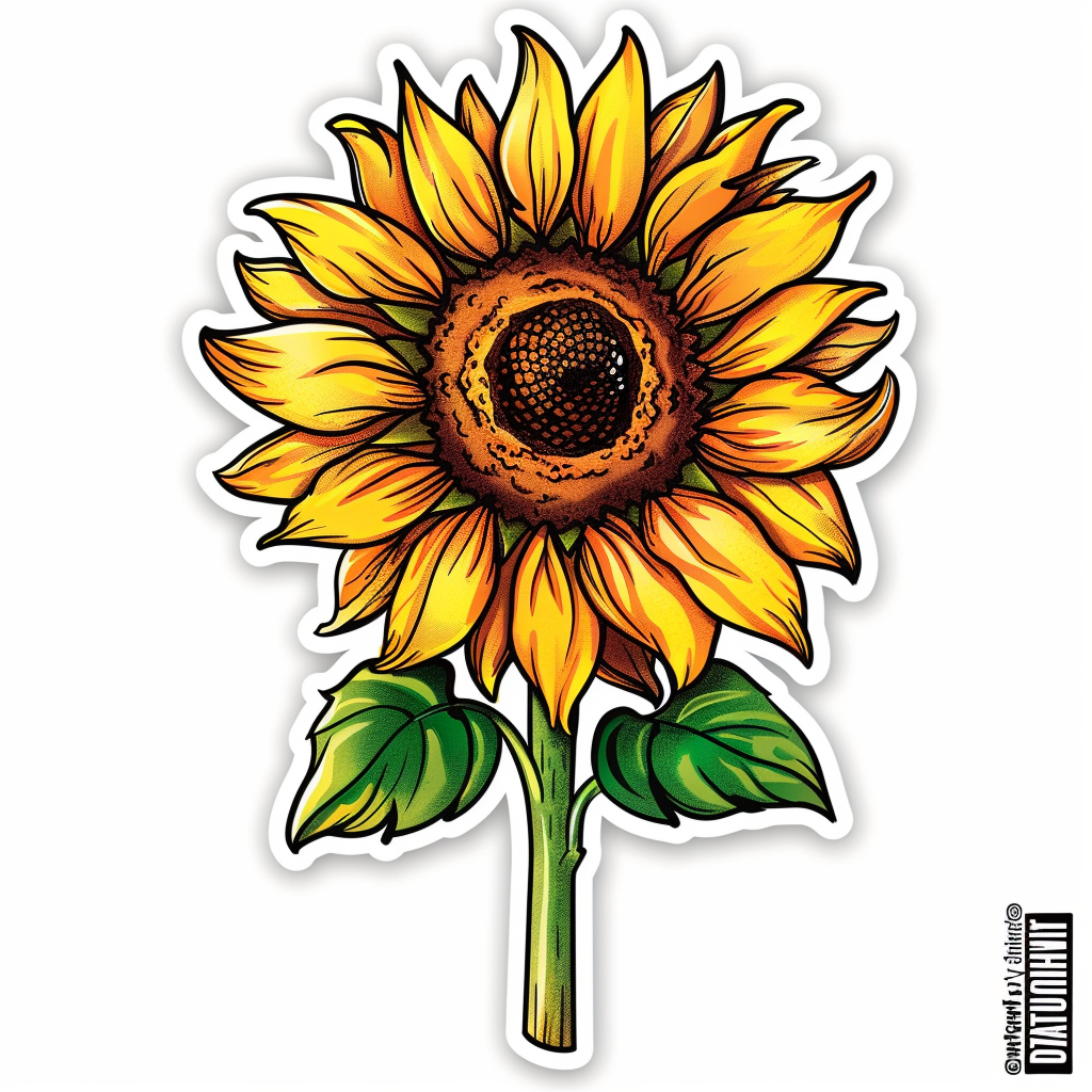 Sunflower  Vinyl Decal Sticker for Car, Laptop, Tumbler and more # F023366