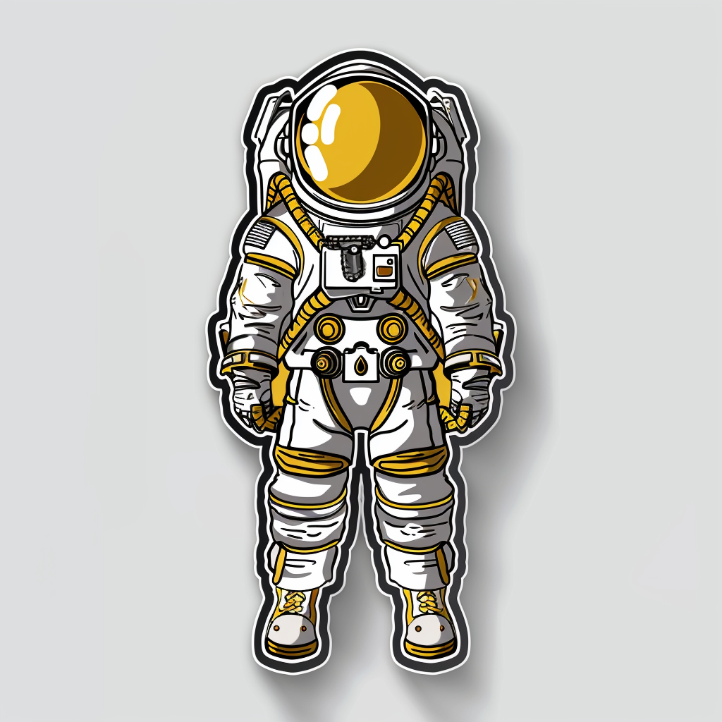 Goat majestic Astronaut Expressive surreal Vinyl Decal Sticker for Car, Laptop, Tumbler and more # F020499-4" x 4"