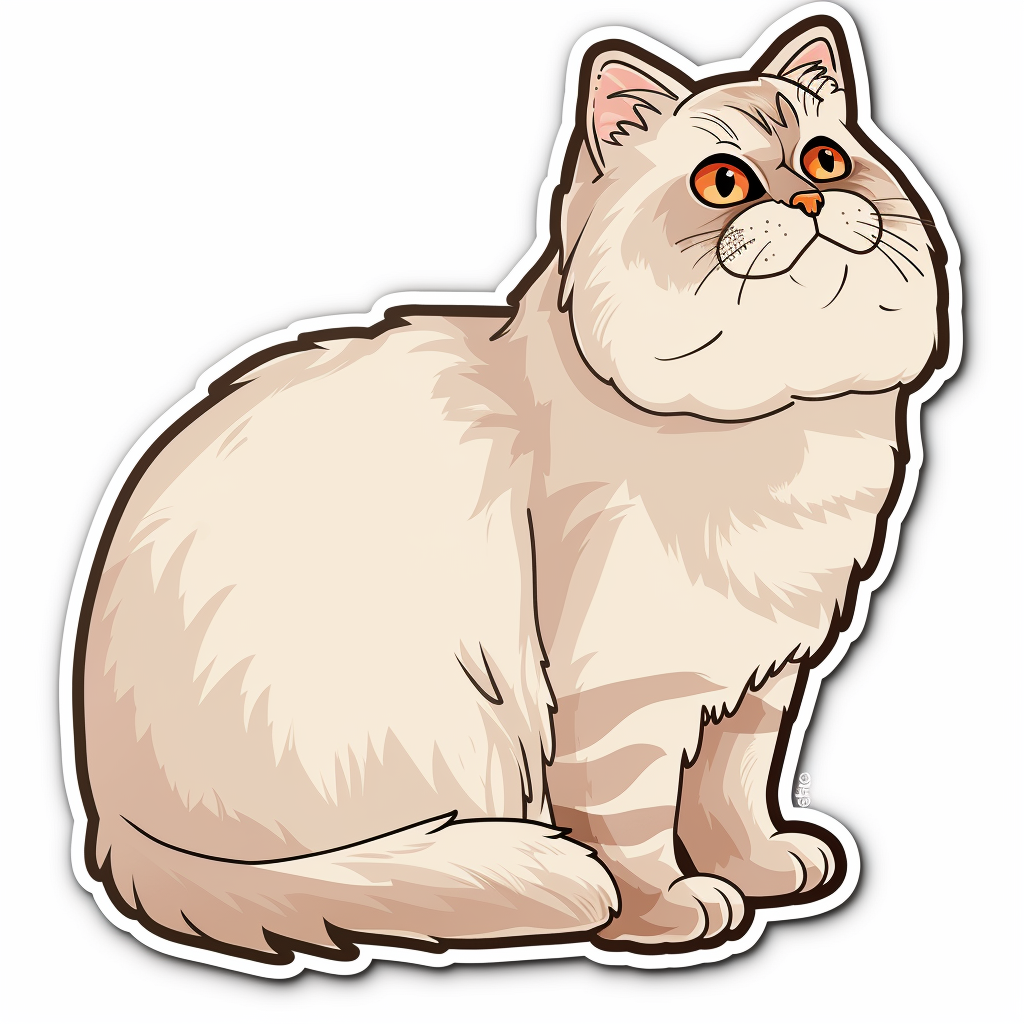 Sticker of a Persian Cat majestic Expressive surreal Vinyl Decal Sticker for Car, Laptop, Tumbler and more # F016371