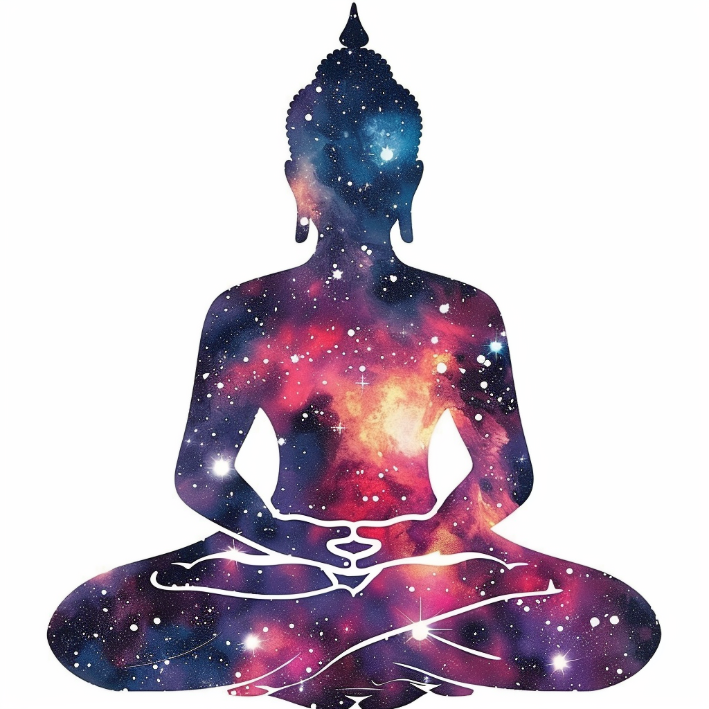 Sticker of a Buddha galaxy majestic Expressive surreal Vinyl Decal Sticker for Car, Laptop, Tumbler and more # F017234