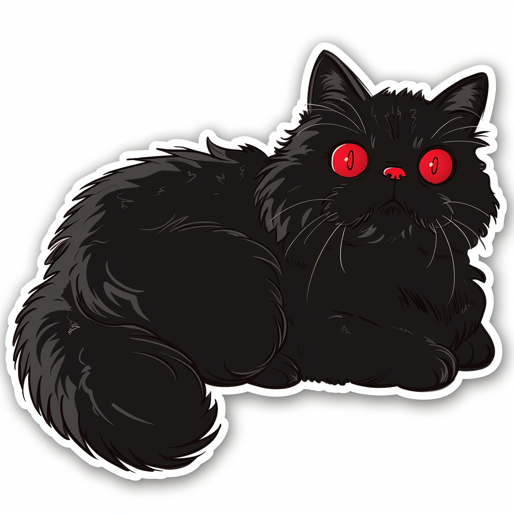 Persian Cat Expressive surreal Vinyl Decal Sticker for Car, Laptop, Tumbler and more # F016078
