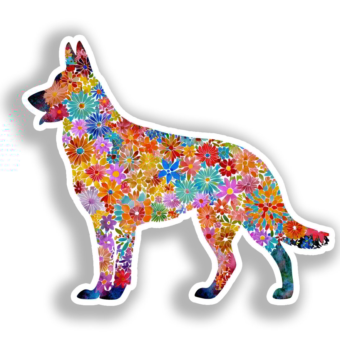 German Shepherd Dog Vinyl Decal Sticker for Car, Laptop, Tumbler and more # A019569-4" x 4"
