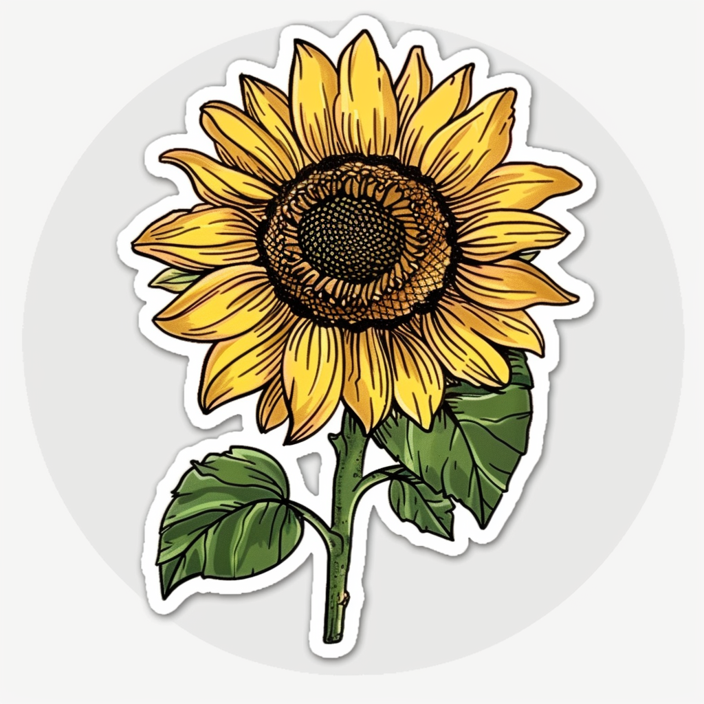 Sunflower flower majestic Expressive surreal Vinyl Decal Sticker for Car, Laptop, Tumbler and more # F023065