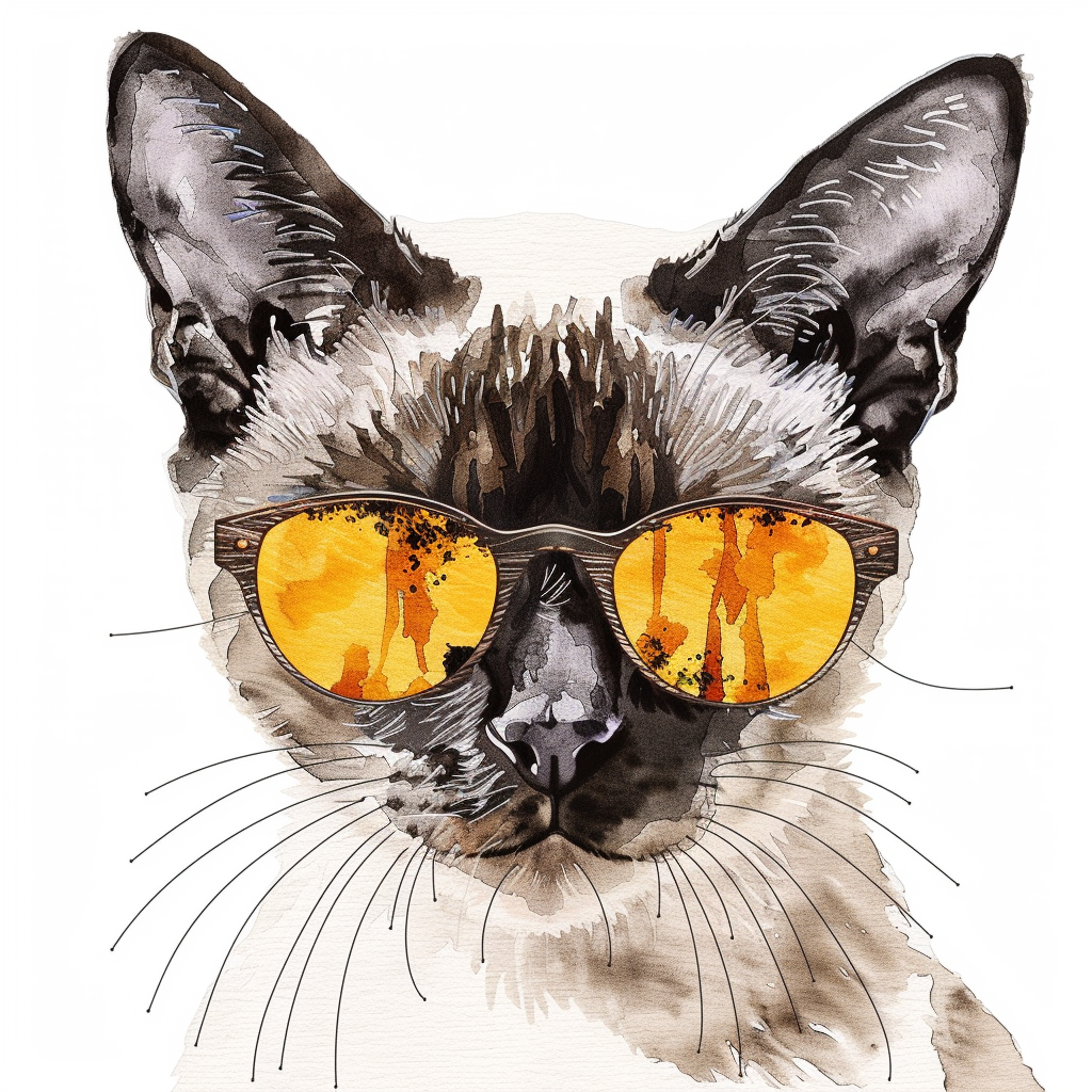 Burmese Cat wearing sunglasses Vinyl Decal Sticker for Car, Laptop, Tumbler and more # F010936