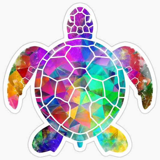turtle majestic Expressive surreal Vinyl Decal Sticker for Car, Laptop, Tumbler and more # F022146-4" x 4"