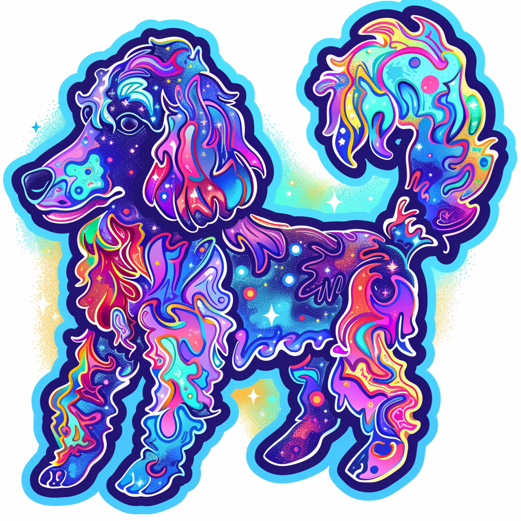 Poodle dog Cosmic Vinyl Decal Sticker for Car, Laptop, Tumbler and more # F012256